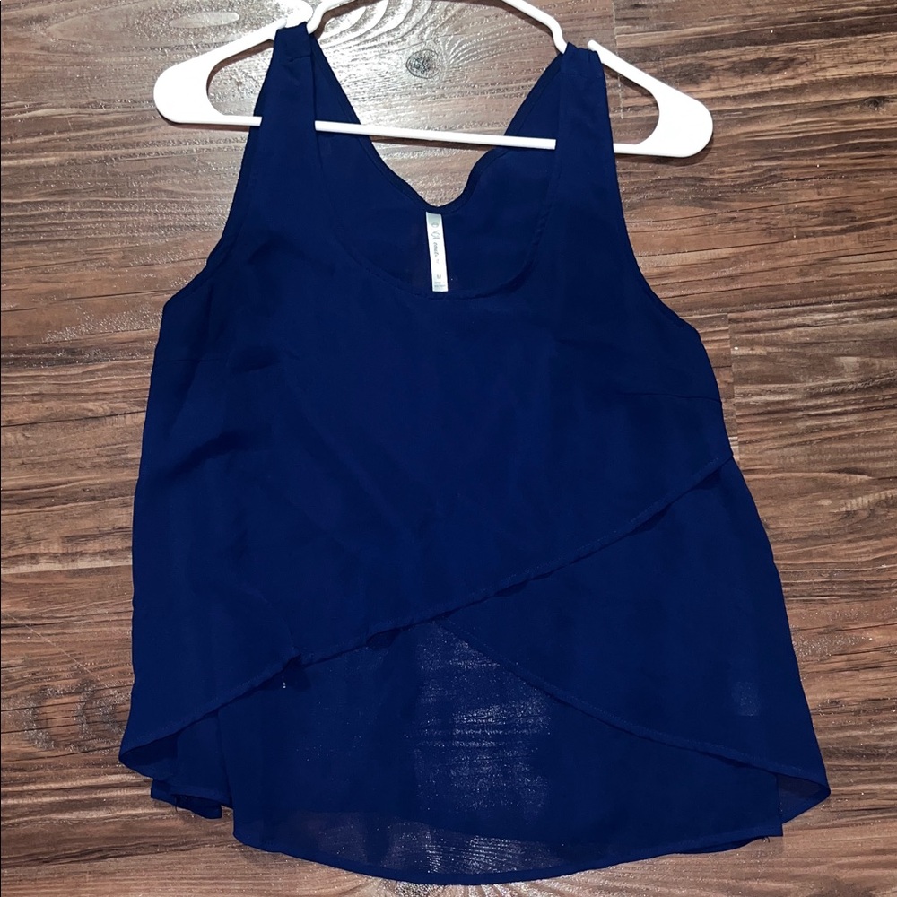 DNA couture Navy Layered Chiffon Camisole